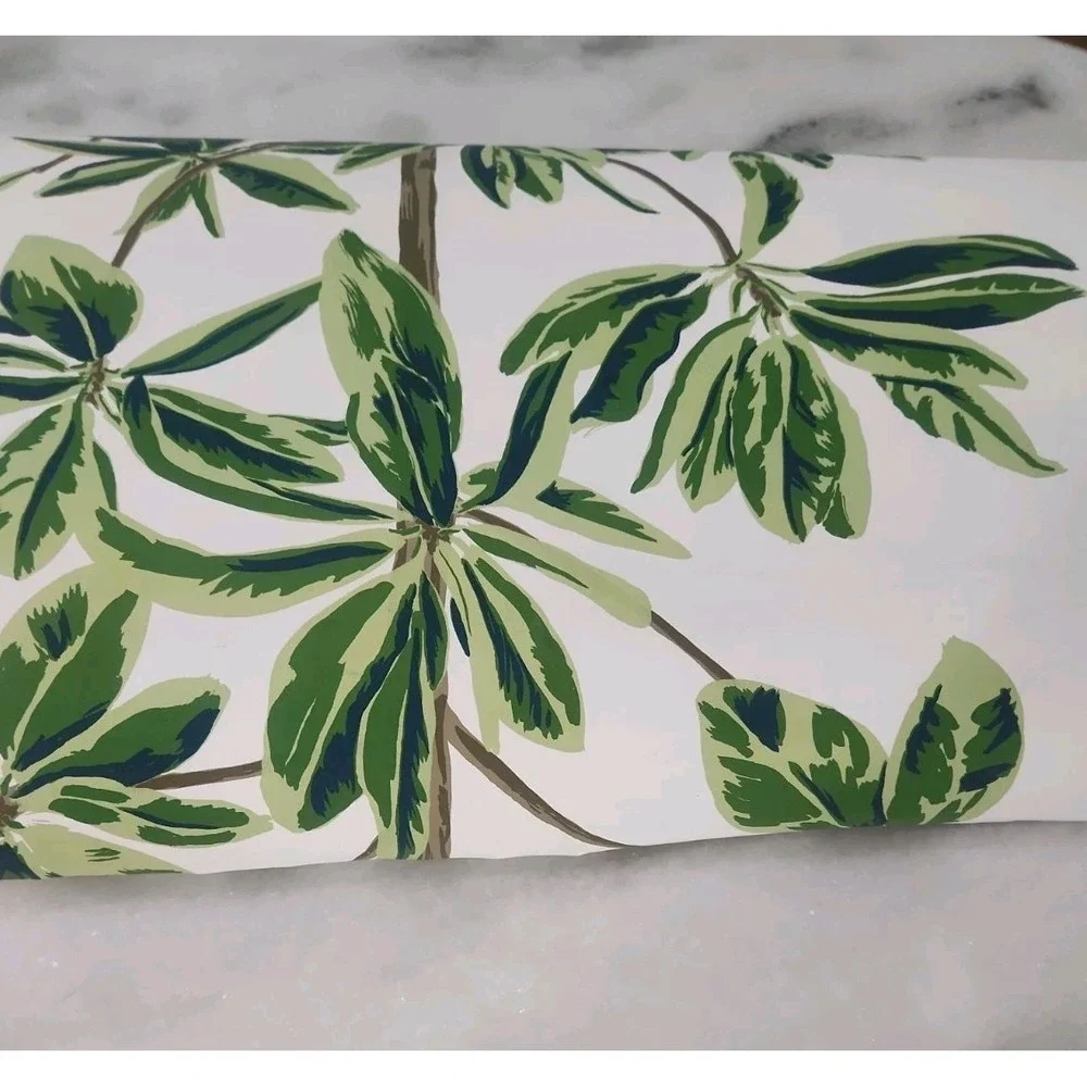 Thibault T45035 Mangrove Tree Green White Wallpaper Roll Ends Approx 35 Feet
